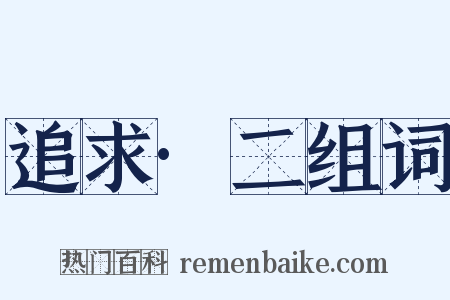 追求·二组词是什么意思的图片